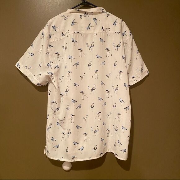 Nickle & Iron Short Sleeve Button Up Blue Flamingo Men’s Shirt Size XXL - Picture 7 of 9